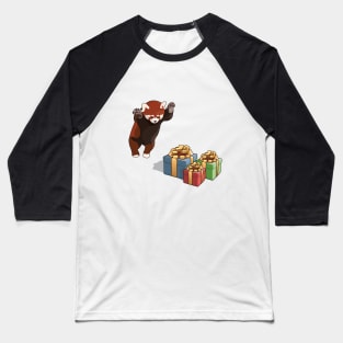 Red Panda Gets Presents Baseball T-Shirt